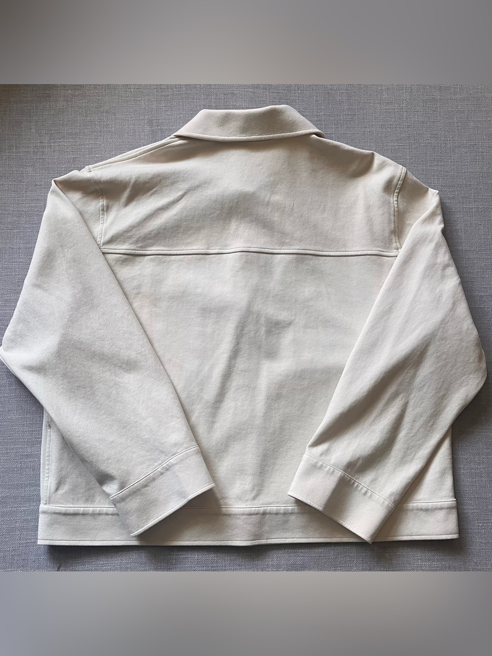 Uniqlo Women's Cream Button-Front Jersey Knit Relaxed Oversized Boxy Jacket - Picture 4 of 16